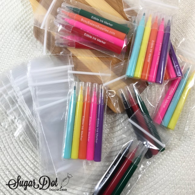 Mini Black Edible Markers for cookies and cakes - royal icing, fondant, and  more.